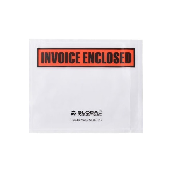 Gec Global Industrial Panel Face Envelopes inInvoice Enclosedin 4-1/2inL x 5-1/2inW Orange 1000/Pk FD-1C-9195 - main